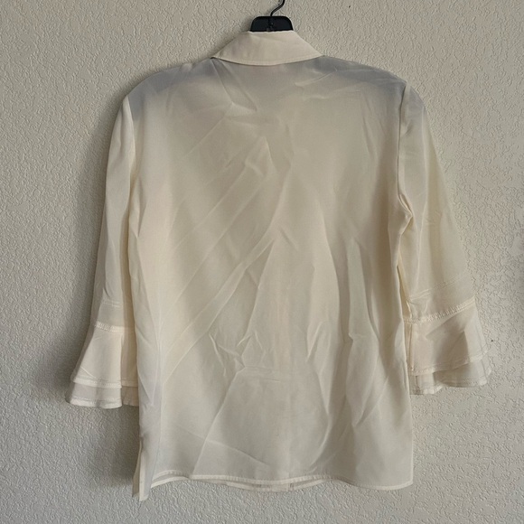 Tory Burch Silk Cream Blouse Sz 00 - Picture 4 of 6